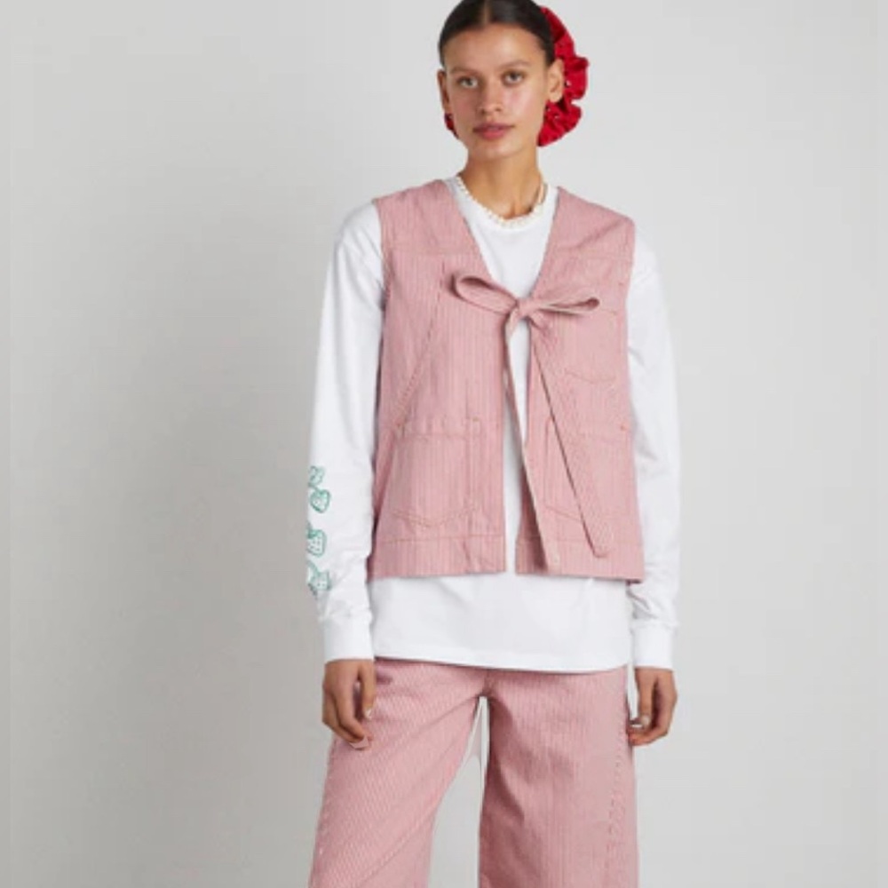 Damson Madder Pink Striped Women's Vest